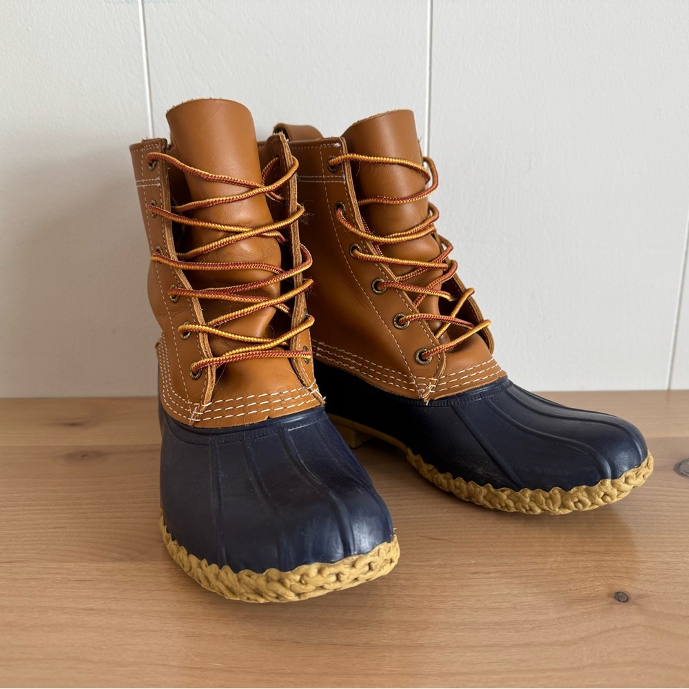 L.L. Bean Brown and Navy Bean Boots
